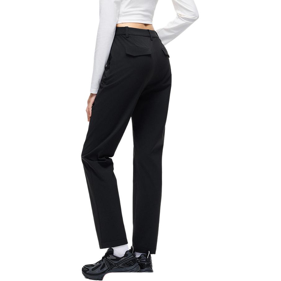 Anta Champion All Weather Collection Comfortable Casual Minimalist Style Fleece Lined Sports Pants Women’s Basic Black