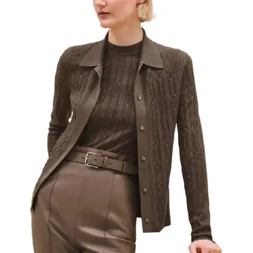 HERMES Knitwear Women's Tarn Brown