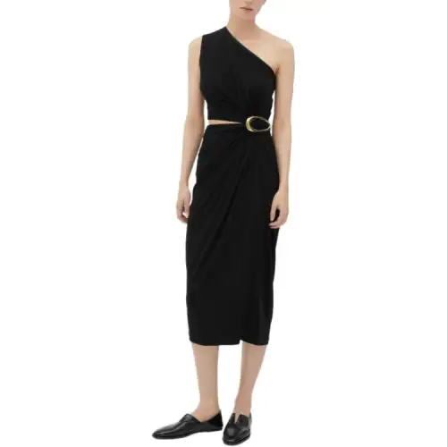 Bottega Veneta Buckle Detailed Sleeveless Midi Dress