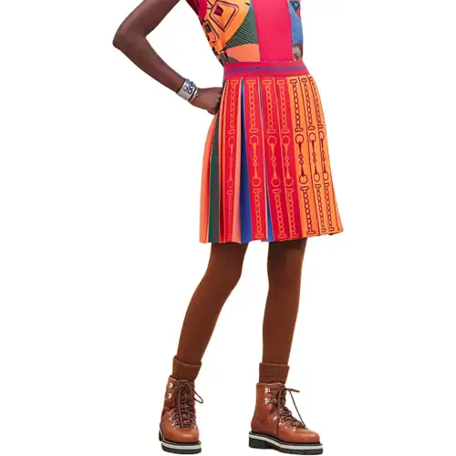 HERMES FW24 Casual Short Skirts Women's Multicolor