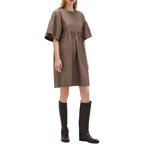 HERMES Short Sleeved Dress Women's Gray