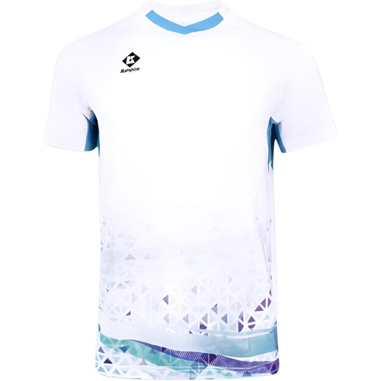 KUMPOO Badminton Jersey Unisex White