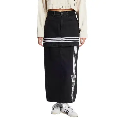 Adidas Originals Denim Long Skirt Women's Denim Black