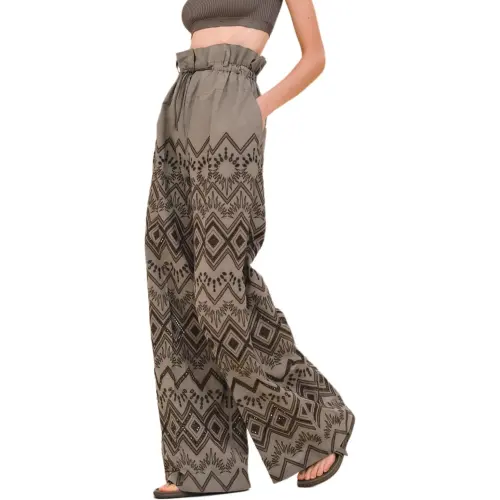 HERMES Casual Pants Women's Chestnut Umber