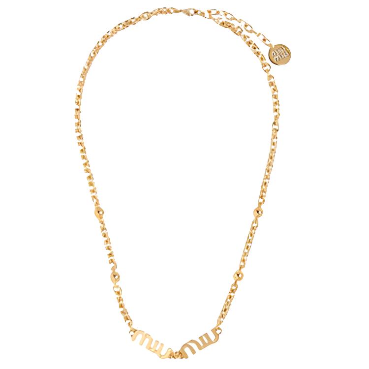 Miu Miu logo-embellished chain necklace