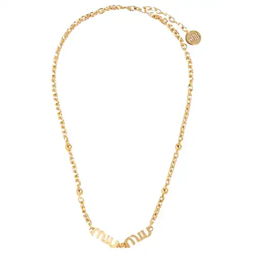 Miu Miu logo-embellished chain necklace