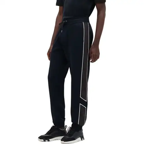 HERMES FW25 Knitted Sweatpants Men's Ocean Blue