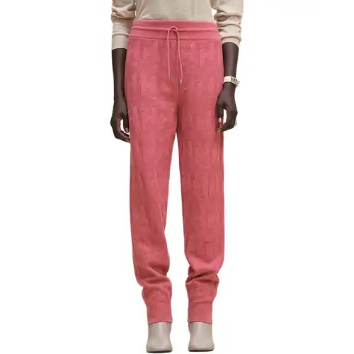 HERMES Knitted Sweatpants Women's Pink
