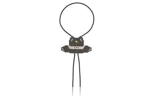 Maison Margiela Leather, Brass, Hardware Accessories, Crystal, Glass Necklaces Men's Black