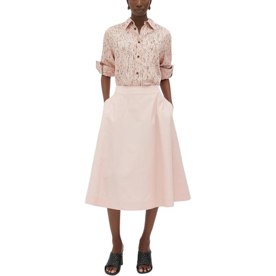 Bottega Veneta SS24 Casual Long Skirt Women's Ballet Shoes Pink