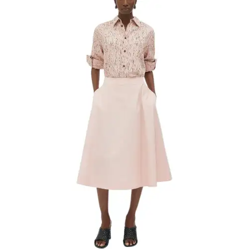 Bottega Veneta SS24 Casual Long Skirt Women's Ballet Shoes Pink