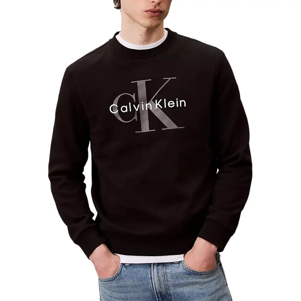 Calvin Klein Sweatshirts Men's Black Crew Neck Moderate