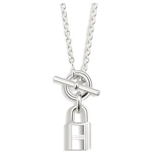 HERMES Kelly Cadenas 925 Sterling Silver Necklaces Women's