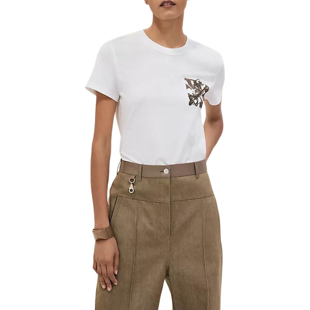 Женская футболка Hermes SS25 (белая)