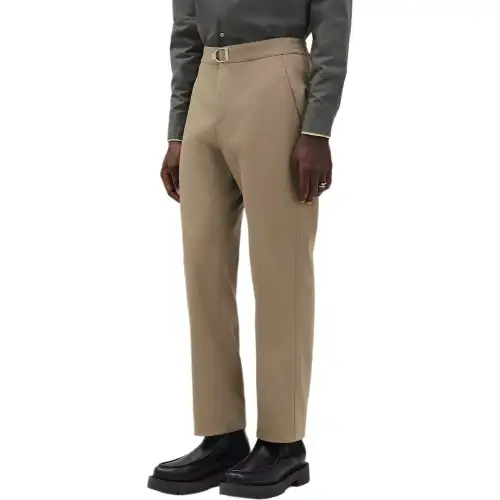 HERMES Casual Pants Men's Sand Yellow Moderate Straight Fit Pants