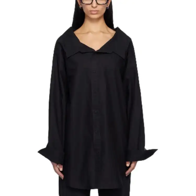 Balenciaga Off Shoulder Oversized Poplin Shirt