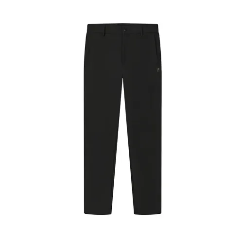 FILA WHITE Casual Pants Men's Jet Black Moderate Straight Fit Pants