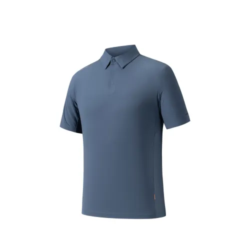 ANTA Polo Shirts Men's Blue Colorful Polo Collar Moderate Straight Fit