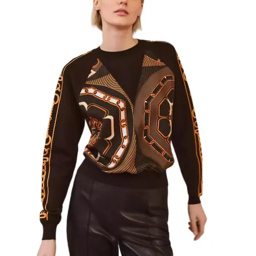HERMES Sweaters Women's Black Crew Neck Moderate Other