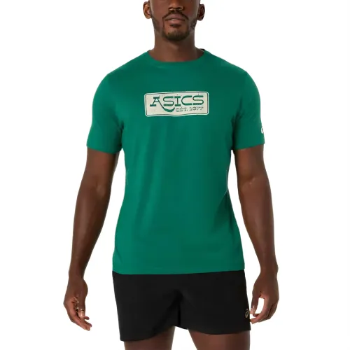 ASICS 1977 T Shirts Men's Jasper Green Crew Neck