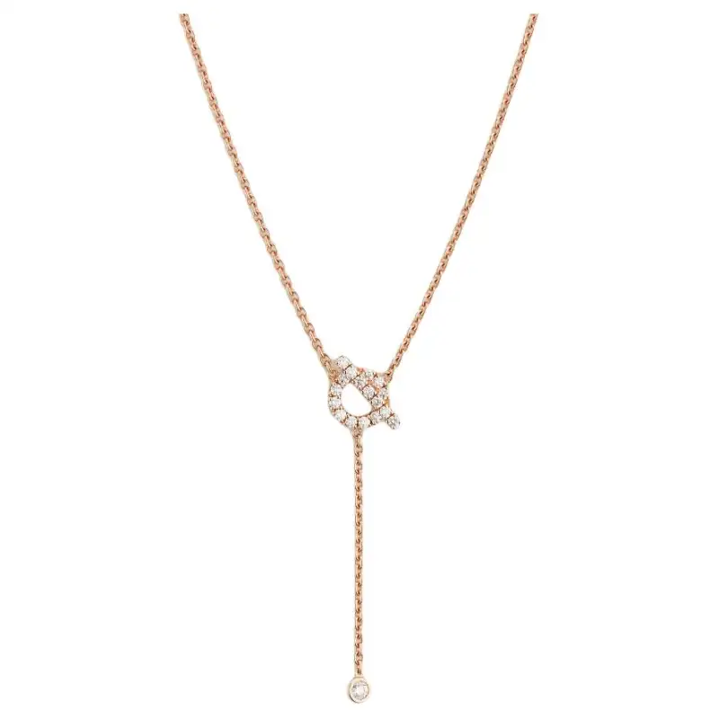 HERMES 18K Rose Gold Necklaces Women's Rose Gold
