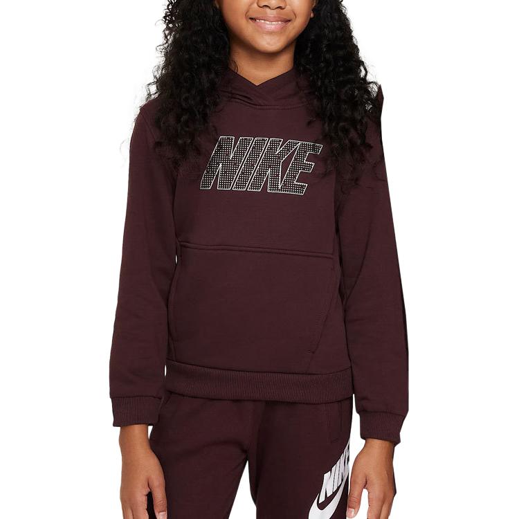 Женское худи Nike Logo Hoodie (темно-красное)