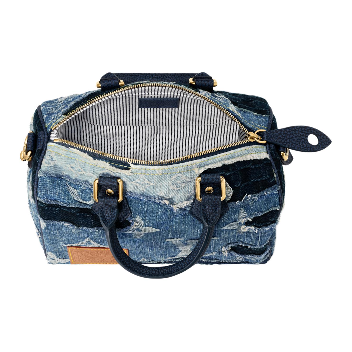 Мужская сумка Louis Vuitton x Nigo Speedy 25 (синяя) — фото 4
