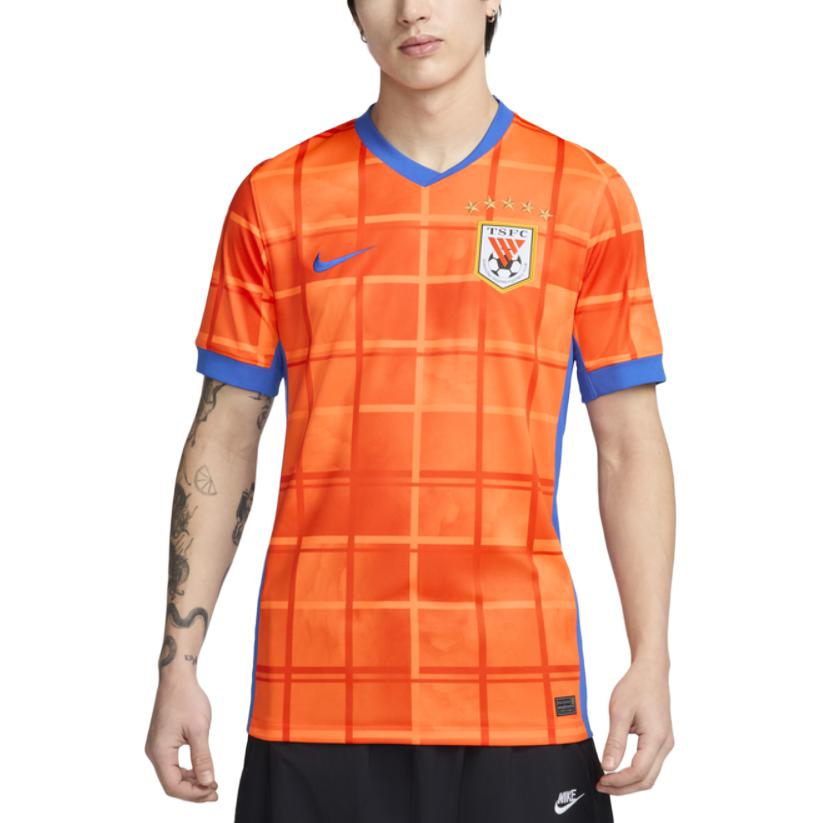 Nike Dri Fit Soccer Jersey Men’s Eye Catching Orange/Royal Blue/Royal Blue