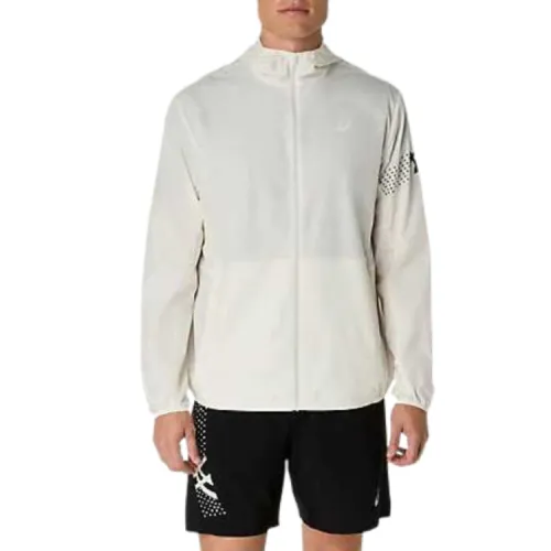 ASICS Jackets Men's White Hooded Moderate Other
