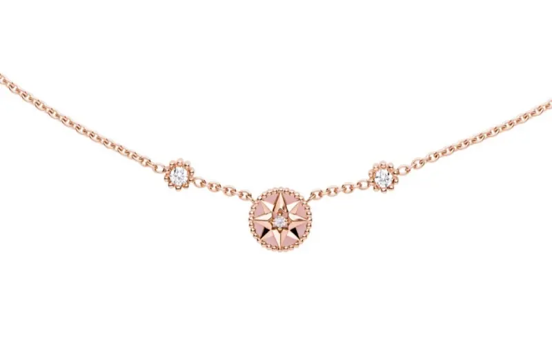 DIOR Rose 18K Rose Gold Necklaces Women's Rose Gold