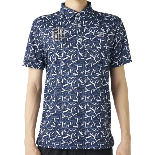 FILA Golf Collection Shirts Men's Marine Blue Lapel Moderate