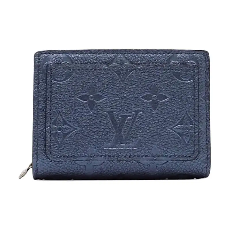 LOUIS VUITTON Leather Wallet Unisex Marine Blue
