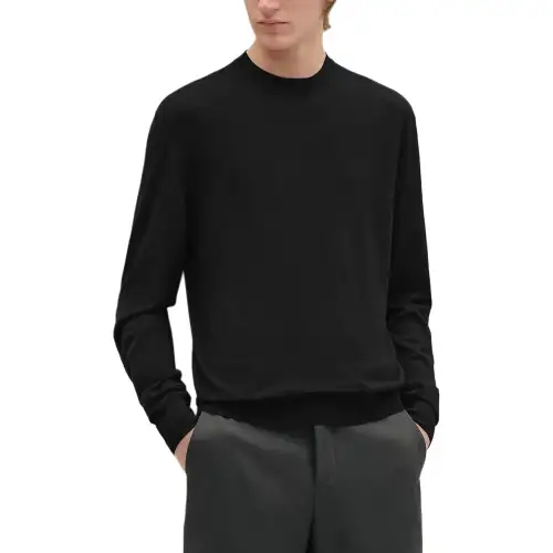 HERMES Sweaters Men's Black Crew Neck Moderate