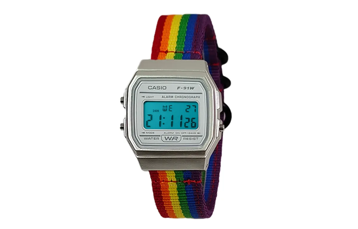 CASIO Custom Collection Quartz Movement Nylon Strap Watch Unisex White Dial