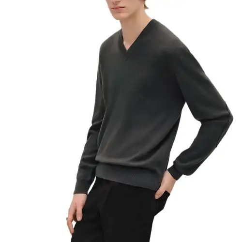 HERMES FW25 Cashmere Sweater Men's Chromium Green