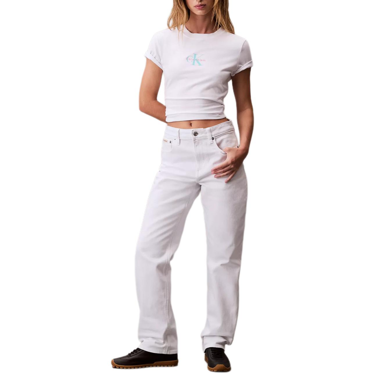 Женская футболка Calvin Klein Logo (белая)