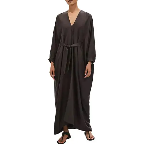 HERMES Long Sleeved Dress Women's Black