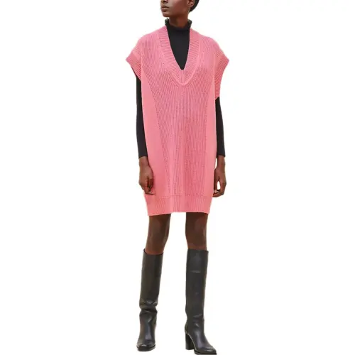 HERMES Sleeveless Dress Women's Rose