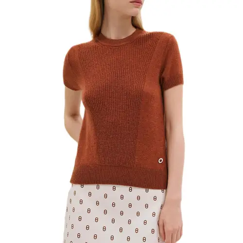 HERMES Cashmere Sweater Women's Brick Red