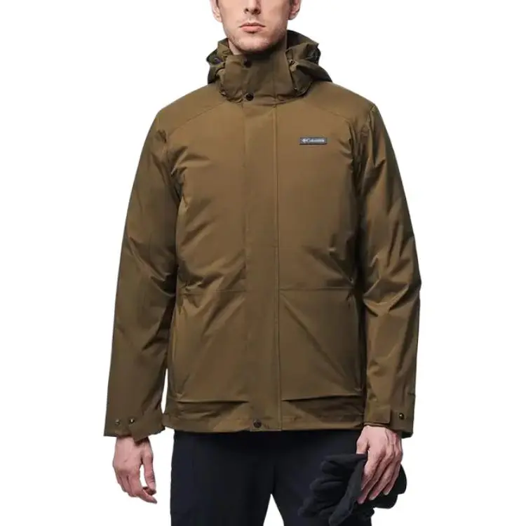 Columbia City Outdoor Collection Waterproof Thermal Heat Reflective Windbreaker Jacket Men's Umber