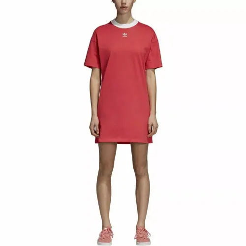 Adidas Originals Trefoil Dress Short Sleeved Dress Women's Red