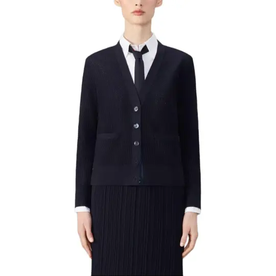 Thom Browne V-neck virgin wool cardigan