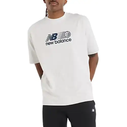 New Balance Hoops Graphic T Shirt Men's Gray