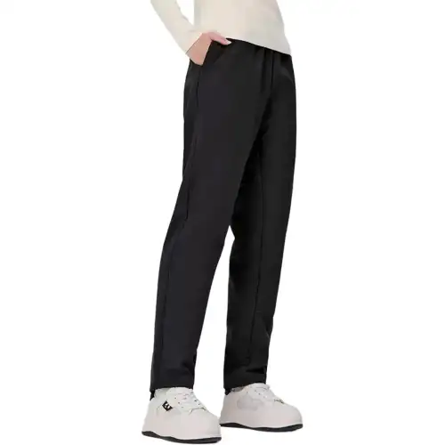 Li Ning Fleece Lined Straight Fit Casual Elastic Pants Knitted Sweatpants Women's Black