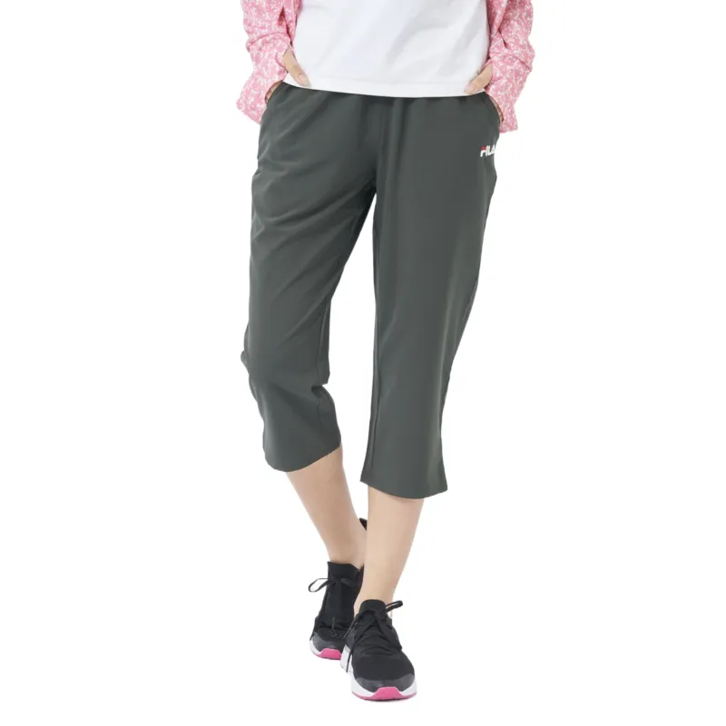FILA Casual Pants Women's Khaki Moderate Straight Fit Pants