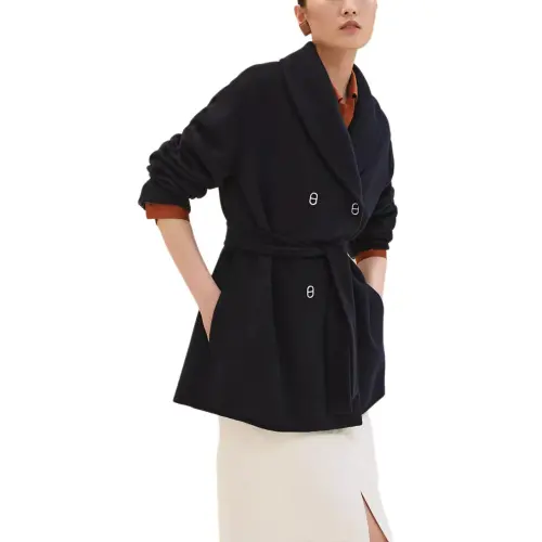 HERMES Chaine D'Ancre Coat Women's Blue