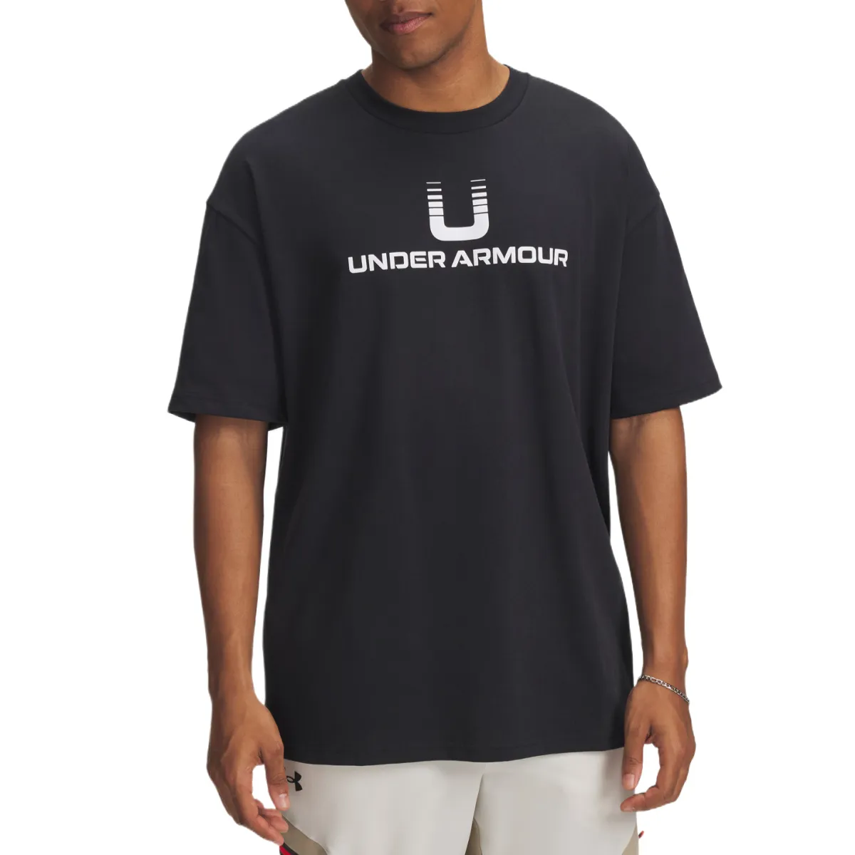 Under Armour T-Shirts Men's Black Crew Neck Moderate Straight Fit