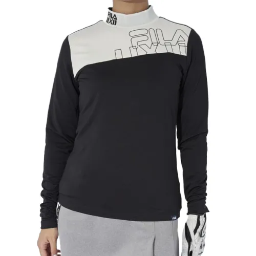FILA Golf Collection Shirts Women's Black Stand Collar Moderate