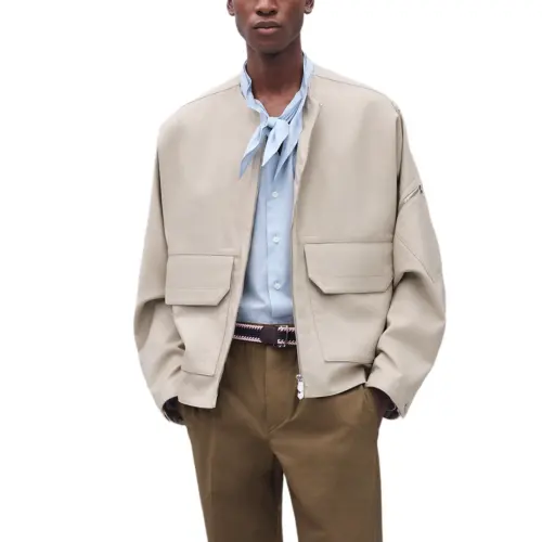 HERMES Jackets & Coats Men's Heather Cord Gray