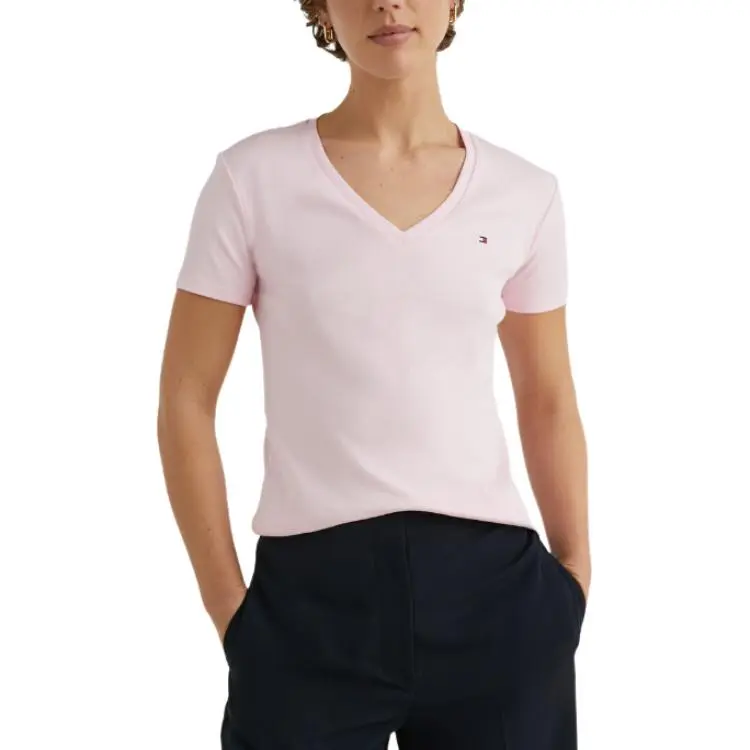 Tommy Hilfiger T-Shirts Women's Crew Neck Moderate Nipped-in Waist